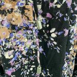 Lovestitch Midi Dress Womens Large Black Floral Long Sleeve Rayon Crochet Trim Photo 4