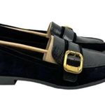 Vince Camuto NWT Leather Cenkanda Gold Buckle Embossed Loafer Shoe Black Size 7 Photo 9