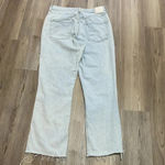 ZARA  straight leg cropped jeans Raw hem Ripped Light Wash Womens size 6 Photo 10