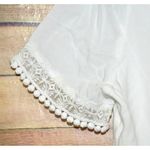 Paper Crane Cute White Casual Lace Tiered Mini Dress Size S V-Neck Short Sleeve Photo 2