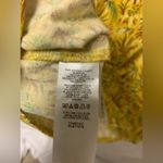 Ann Taylor M Short Sleeve Yellow Top Blouse Tank Palm Trees Hawaiian Tropical Photo 3