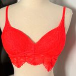 Victoria's Secret  PINK Vibrant Orange Lace Push-up Bralatte Photo 0