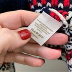 Free People  Annabelle Knit Nordic Longline Cardigan Navy/Red/White Sweater Photo 4