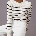 Scotch & Soda - Cream Sweater w/ Black Stripe & Puff Sleeve, Size L Photo 0