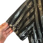 Olivaceous Black & Silver Sequin Short Sleeve Party Shirt Dress Women Sz S Photo 2