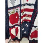 Heirloom Collectibles Patriotic Cardigan Sweater Stars Stripes Hearts Large 2002 Photo 3