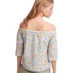 Anthropologie  LAIA Pastel Green Floral Off-Shoulder Top / L / EUC Photo 4