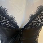 Free People Colleen Faux Leather Mini Dress in Black with Lace Photo 11