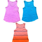 Gap ⭐️ set of three blue, purple and striped pocket front cotton tank tops xs Photo 0