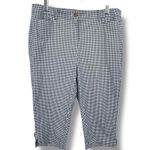 Talbots  pants women's 14P petite gingham check cropped blue white nautical beach Photo 0