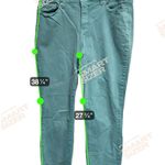 Nine West 300-015 Jeans Women's 12 Sea Green Gramercy Skinny Zipper Raw Hem Photo 4