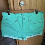 Levi's  Lime Green Rolled Denim Shorts Size 30 Photo 0