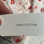 Molly Bracken  White Peasant Top Pink Floral Cotton Crop Womens Medium Smocked Photo 6