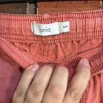 ONIA  womens pull on drawstring linen blend pants pink small Photo 3