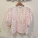 The Good Jane Cherry Pop Lover Top Blouse Size Small NWT White Photo 0