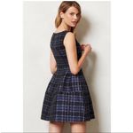 Nanette Lepore Anthro  Deryn Blue Black Plaid Fit Flare Dress Women's Size 4 Photo 3