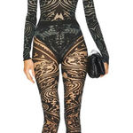 Wolford X Etro Body Tattoo Tights in Grey & Black Small Womens Nylons Pantyhose Photo 0