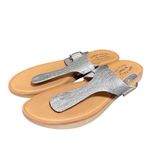 Kork-Ease NWOT  Belmont Leather Thong-Strap Platform Sandal 11 Metallic Silver Photo 1