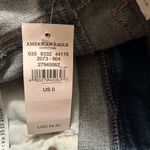 American Eagle  Super Hi-Rise Mini Jean Skirt Stretch Embroidered Distressed SZ 0 Photo 8
