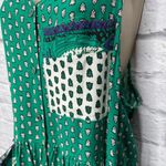 Vintage Andrew Sports Tank Midi Dress Size M Green Dot Teacher Boho Prairie Size M Photo 2