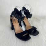 Bamboo  Black Milestone Croc Accent Ankle Strap Chunky Block Heel Sandals Sz 8.5 Photo 7