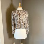 American Rag  Feather Print Blouse in Cream and Brown Photo 2