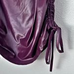 ZELIE FOR SHE | NWT Drawstring City Sleek Faux Leather Skirt Merlot Maroon | 1X Red Photo 4