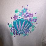 Vintage white seashell nautical floral short sleeve shirt Size XL Photo 6