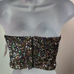 SO  Alter Ego S Multi Sequined Bustier in Confetti Noir NEW Photo 2