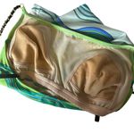 Gottex ‎ Tankini Top Womens 10 Green Abstract Print Swimwear Retro Chain Straps Photo 6