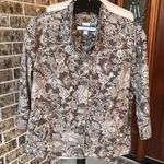 Croft & Barrow Linen Cotton Brown Print Jacket Photo 12