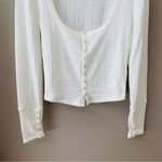 Urban Outfitters BDG by  Snap Button Up Long Sleeve Top White Sz Medium Photo 2