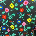 ASOS Black floral print button front peplum blouse top Photo 6