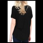 Double Zero Black Wrap Surplice V Neck Asymmetrical Top Small S Photo 2