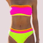NWT Sexybody Neon Color Block Bandeau Strapless Bikini Photo 0