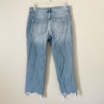 Free People Size 27 Mid Rise Ripped Knees Frayed Straight Leg Jeans Photo 4