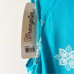 Wrangler Blue/White Floral Lace Up Back Tank Top Size Medium NEW Unlined Tunic Photo 9