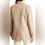 BCBGMAXAZRIA NEW  Latte Tan Faux Vegan Leather Oversized Fit Minimalist Blazer L Photo 1