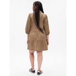Gap  NWT $80 Khaki Tiered Puff Sleeve Button Front Mini Babydoll Shirt Dress XSP Photo 3