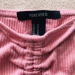 Forever 21 Pink off the shoulder ruched tie crop top Photo 3
