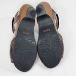 Taos Teezer Cork Sole Strappy Leather Block Heel Sandals Brown 8 Boho Hipster Photo 8