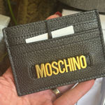 Moschino Authentic Leather gold Logo card case Photo 0