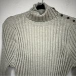 Sundance  Grey Ribbed Turtleneck Sweater Womens XL Stretch Preppy Fitted Classic Photo 1
