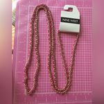 Nine West Elegant Pink Beads Gold Chain long Necklace 48” inches Photo 1