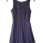 Speechless Party dress cut out sleeveless flare tulle sequins size Junior 5 Blue Photo 1