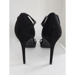 Nine West Black Rhinestone faux Suede Stiletto Heels Platform Pumps Shoes 7.5 M Photo 3