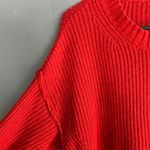 American Eagle Dreamspun Dolman Sleeve Red Knit Oversized Crewneck Sweater Photo 4