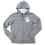 VTG Ralph Lauren RL 67 Grey Full Zip Hoodie Sweatshirt Women's L LG Cotton Blend Gray Photo 0