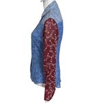 Rag and Bone Wyatt Patchwork Button Down Shirt Blue Red Top Blouse Women’s Size XS Photo 5
