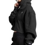 Champion  Reverse Weave Cropped Hoodie Black Small Photo 2